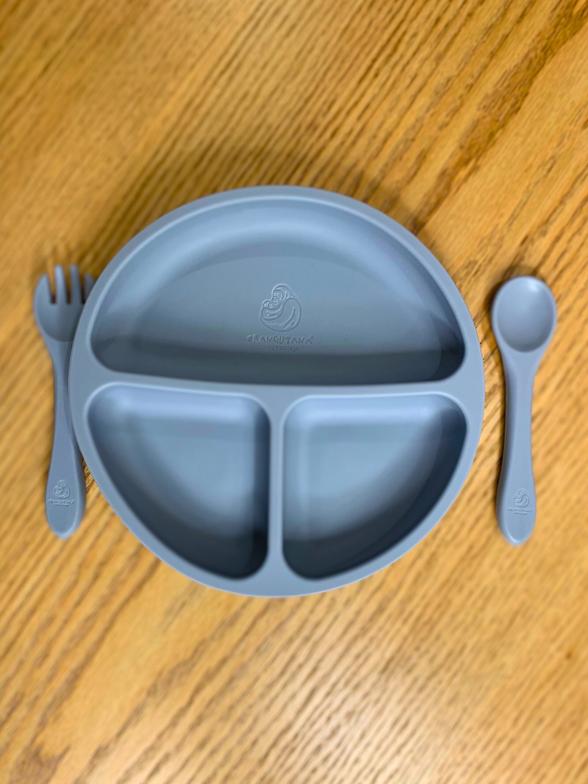 Set de plato, cuchara y tenedor de silicona orgánica para bebé - 8