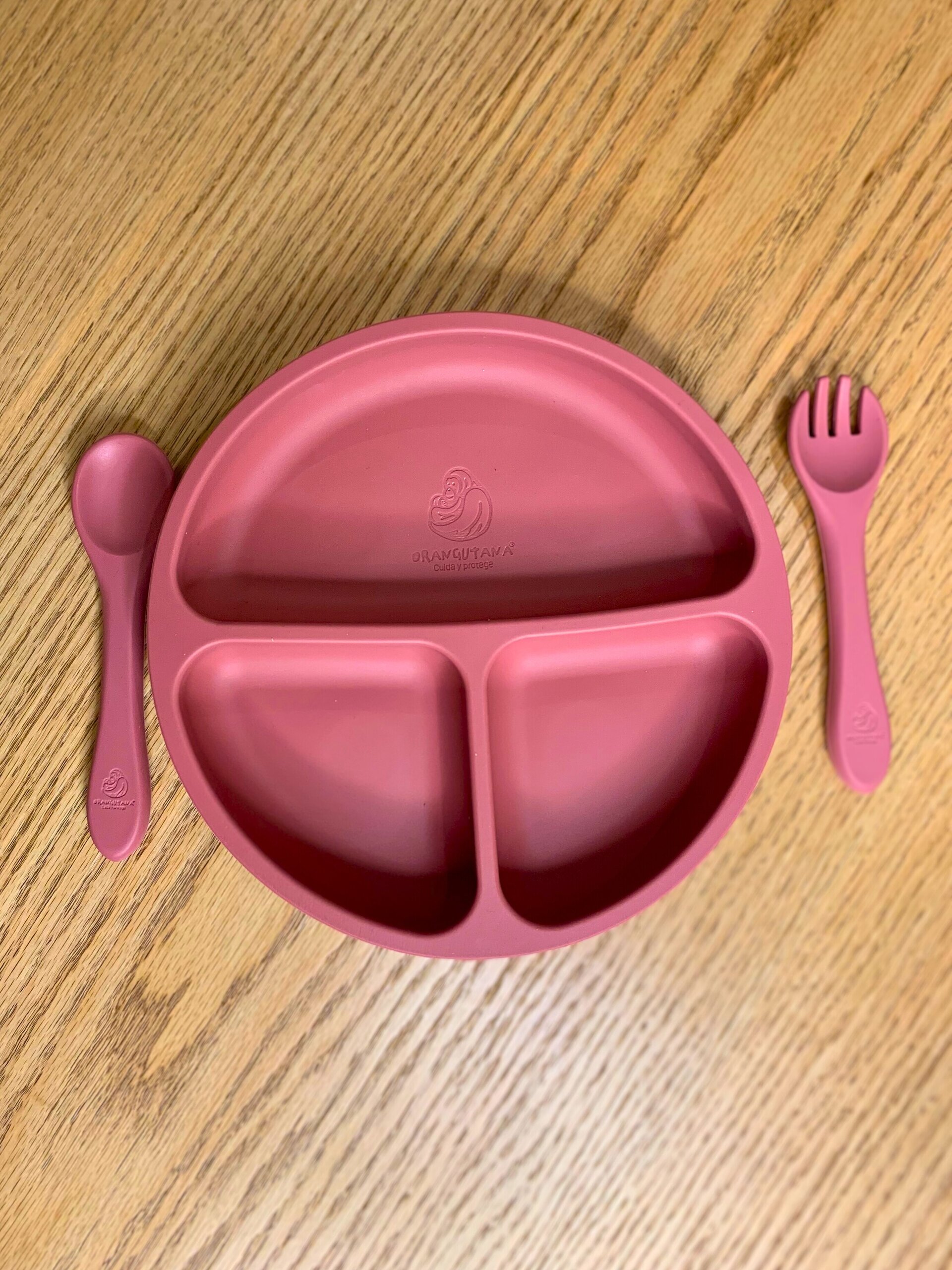 Set de plato, cuchara y tenedor de silicona orgánica para bebé - 5